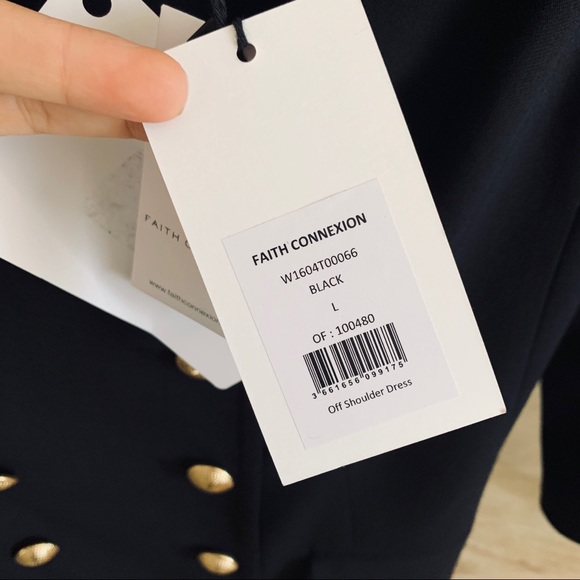 SOLD. Faith Connexion Off Shoulder Tuxedo Dress - Picture 9 of 10
